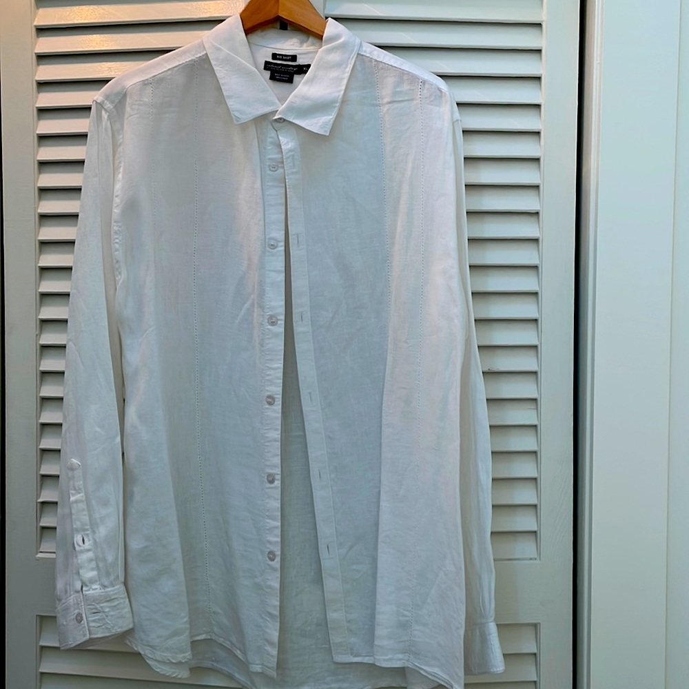 White linen dress shirt